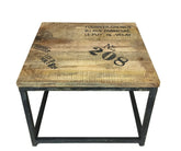 Barn Industrial Vintage Square Table with Metal Legs